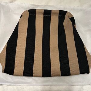 Striped Black and Tan Clutch